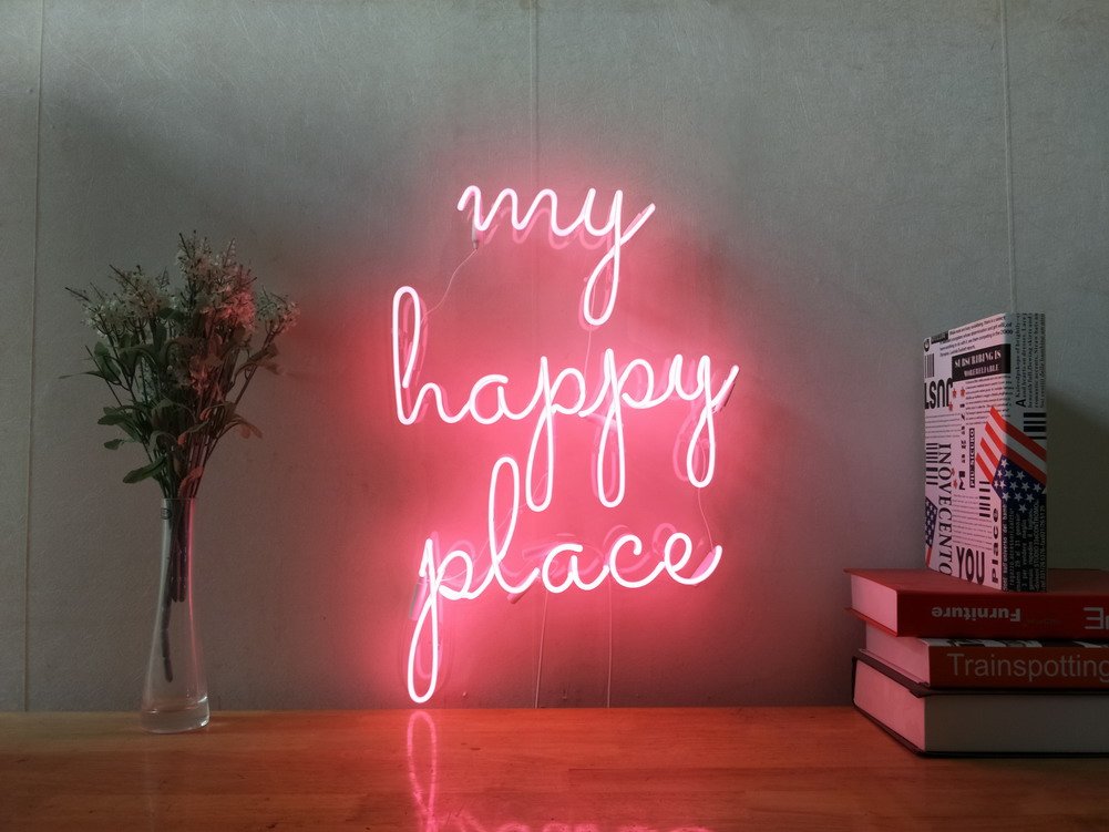 Amazon Com My Happy Place Custom Dimmable Led Neon Signs For Wall