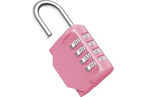 Puroma Combination Lock 4 Digit Waterproof Locker Locks Secure Outdoor Padlock for Gym Lockers, Toolboxes, Gates, Fences, Storage, Sports Locker, Cabinets (Rose Pink)
