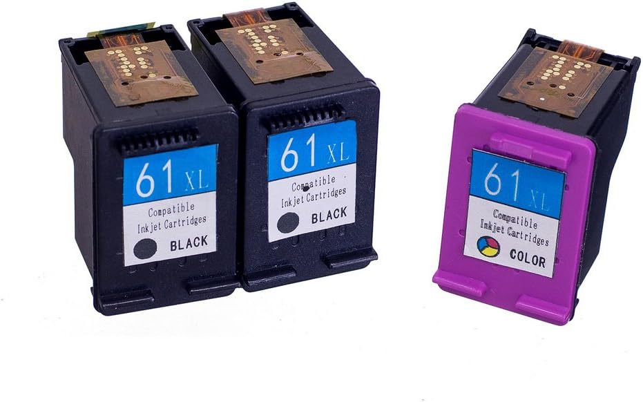 komada 3x High Quality and Large Capacity Compatible Ink Cartridges Replacement for HP61XL(2BK+1CL) Ink Cartridges with Latest Chips Compatible with Deskjet 1000 Series, Deskjet 1050, Deskjet 2050, Deskjet 3000 Series, Deskjet 3050 Printer