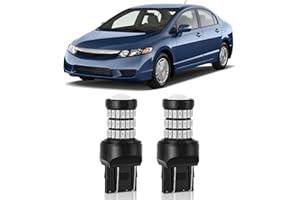 MEALAM Brilliant Red T20 7443 7444 7440 LED Bulbs Compatible with Honda Civic 2001-2015 Coupe/Sedan for Brake Lights and 2001-2011 Coupe & 2012 for Tail Lights, Pack of 2