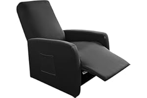 FUANGUI Recliner Chair Cover 4 Pieces, Small Recliner Cover for Recliner Chair, Stretch Lazy Boy Recliner Cover, Recliner Sofa Slipcover with Pockets, Furniture Protector for Living Room, Pets, Kids