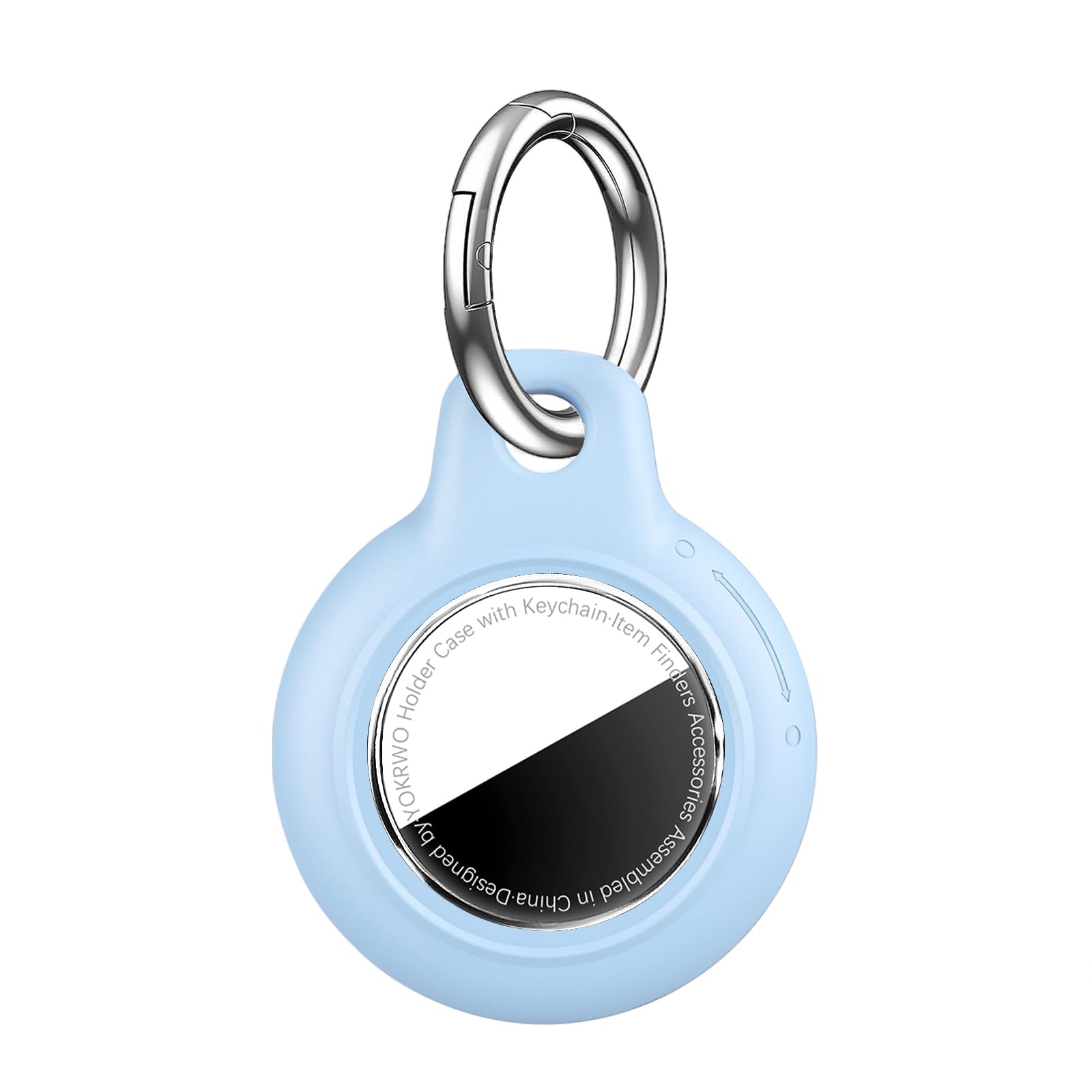 Photo 1 of YOKRWO 1|2|4 Pack for Airtag Holder, Waterproof for Air Tag Case with Keychain, PC Hard Shell Swivel Buckle, for Airtags Accessories Suitable for Tracking, Bags, Luggage, Keys, Light Blue