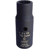 Sunex 80810 1/4-Inch Drive Semi-Deep Impact Flip Socket, 8 by 10mm