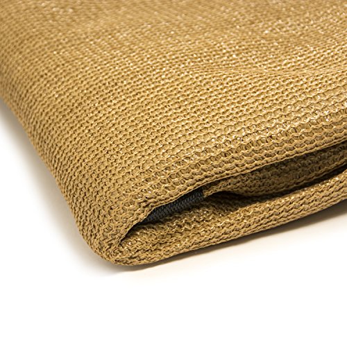 ALEKO PLK0505BE Pet Dog Kennel Sun Shade Cover Weather Protection with Aluminum Grommets 5 x 5 Feet Beige