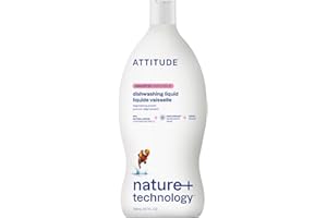 ATTITUDE Dish Soap, EWG Verified, Plant-Based & Vegan Dishwashing Liquid, Naturally Derived, Unscented, 23.7 Fl Oz