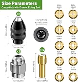 FOTYBEI 15pcs Dremel Rotary Tool Chuck 0.8-3.2mm Replacement 4486 Quick Change view 4