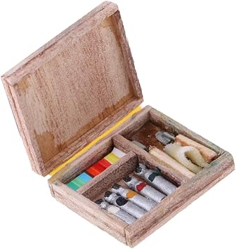 Amazon.es: Escala 1:12 Miniaturas Caja de Acuarela de Madera ...