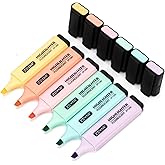 ZEYAR Highlighter, Pastel Colors Chisel Tip Marker Pen, AP Certified, Assorted Colors, Water Based, Quick Dry (6 Macaron Colo