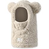 LumiSyne Women Girls Winter Scarf Hat Gloves 3 In 1 hooded Scarf With Mittens Cat Bear Ears Polar Fleece Hoodie Pocket