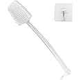 Mczxon Bath Body Back Shower Brush with Curved Long Handle for Exfoliating Skin Improve Blood Circulation, Clear Back Scrubber Bath Wet or Dry Brushing Body Brush for Shower Women Men