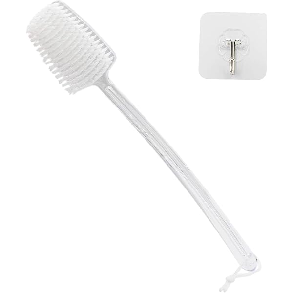 Aquasentials Lange Badebürste Mit Klargriff – Weiche Nylonborsten, Perfekt Für Rücken & Füße