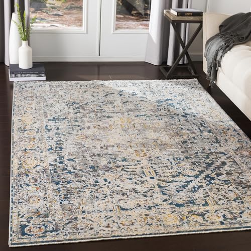 Livabliss Presidential Traditional Area Rug, Blue & Ivory, 2' x 3'3"