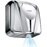 AIKE Elephant Power Hand Dryer for Commercial Bathroom Polished,AK2812 | 15S Fast Dry Heavy Duty High Speed Design, Plug-in Easy Install and Hardwiring Friendly,Stainless Steel Model AK2812