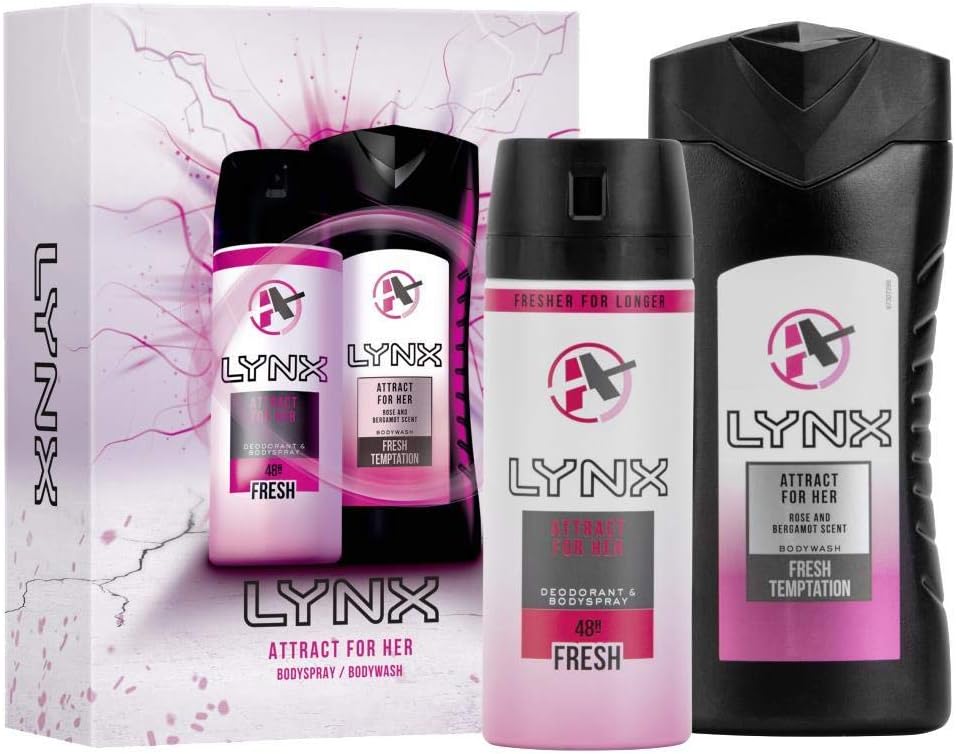 Lynx Attract for Her Gift Set 2 piece in a single unit, Black/Pink - Image 3