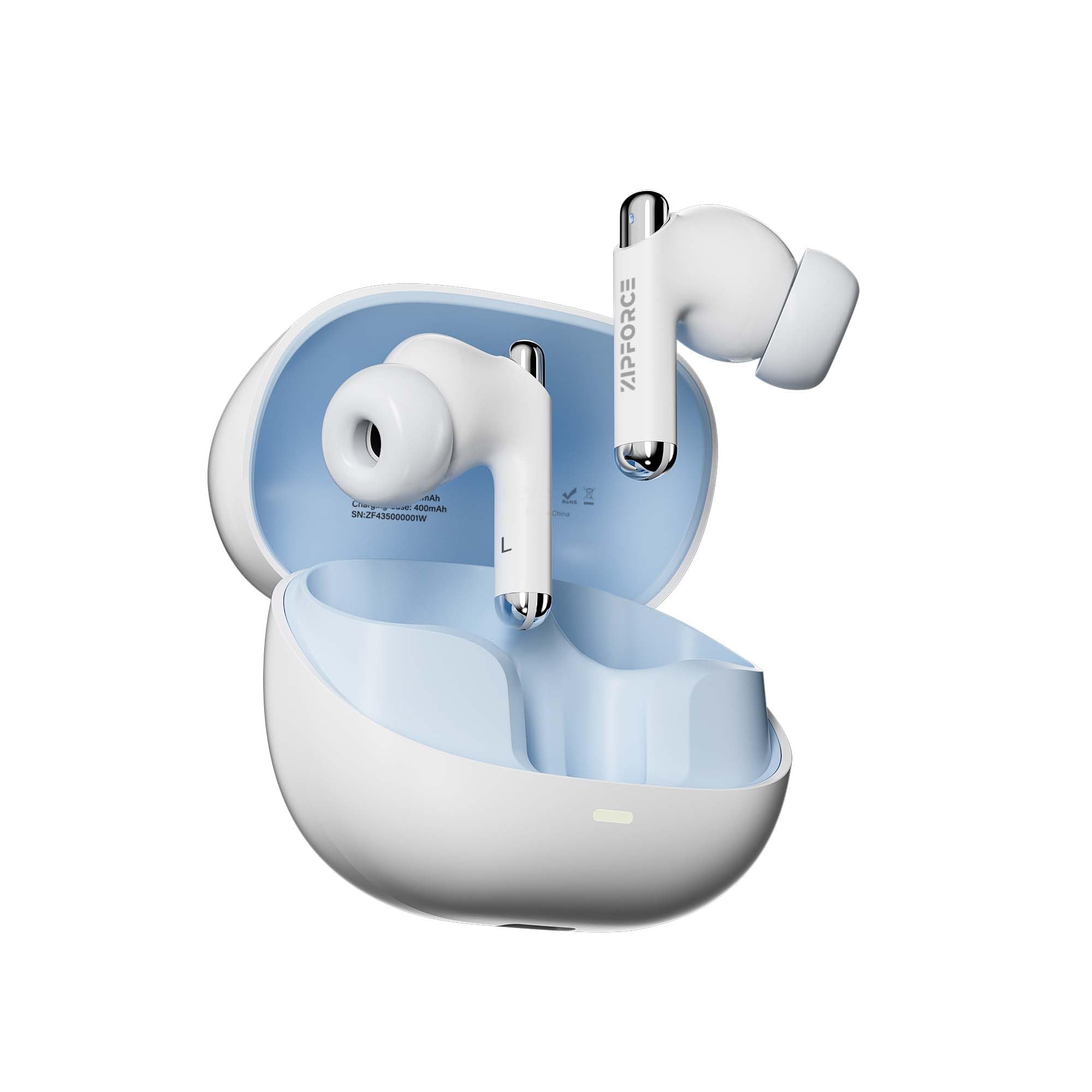 ZIPFORCE True Wireless Earbuds, Fully In-Ear Bluetooth 5.3 Headphones 4-Mics ENC Clear Call, Bluetooth Earbuds Touch Control 40 Playtime, IPX5 Waterproof TWS, Light-Weight Earphones, Ivory