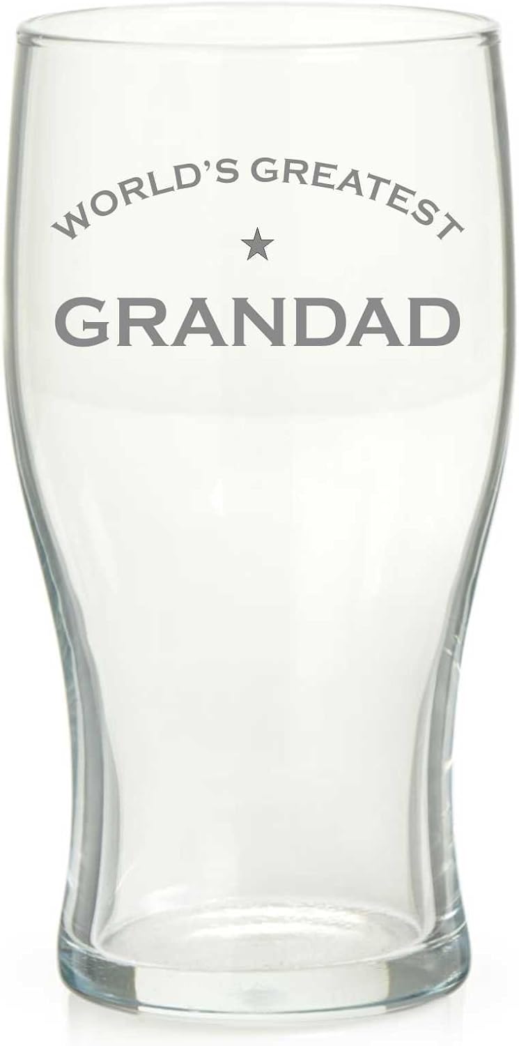 Derwent Laser Crafts World's Greatest Grandad - Professionally Engraved Pint Glass, Transparent
