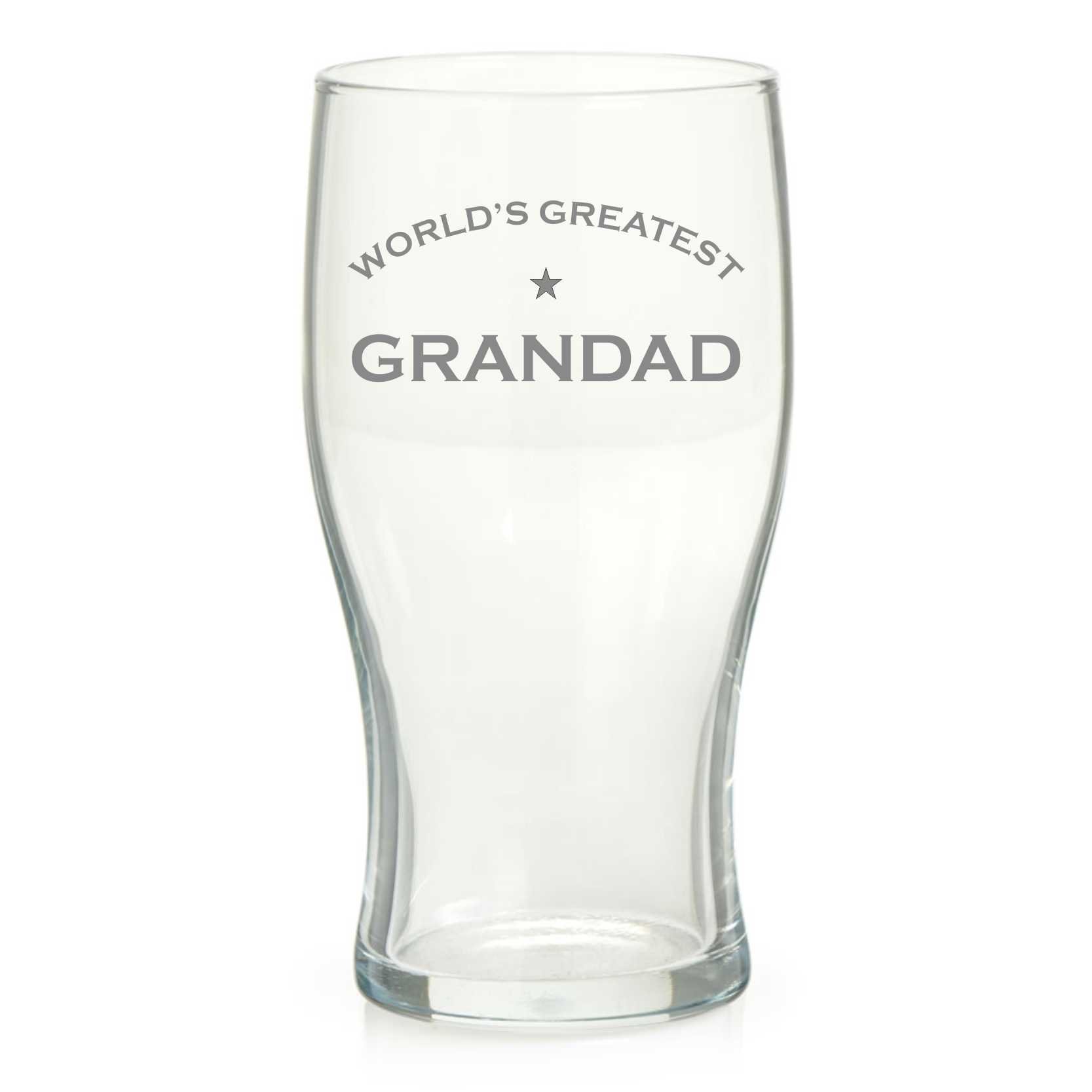 Derwent Laser Crafts World's Greatest Grandad - Professionally Engraved Pint Glass