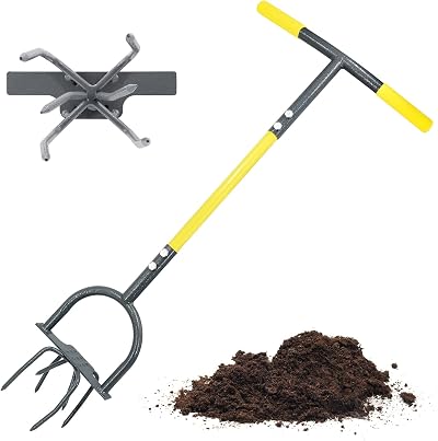 Jardineer Garden Twist Tiller Manual with Steel Shaft Anti-Slip Foot Plate