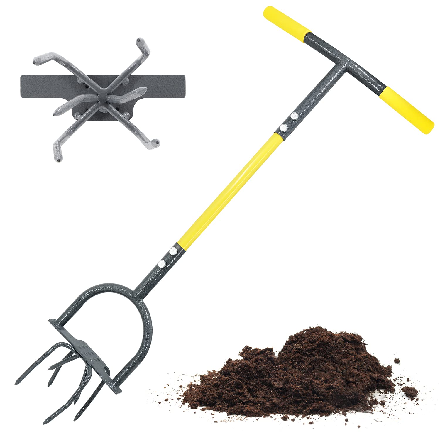 Photo 1 of Jardineer Hand Tiller Cultivator, Twist Tiller Garden Claw Heavy Duty, Manual Soil Tiller for Flower Box and Raised Bed