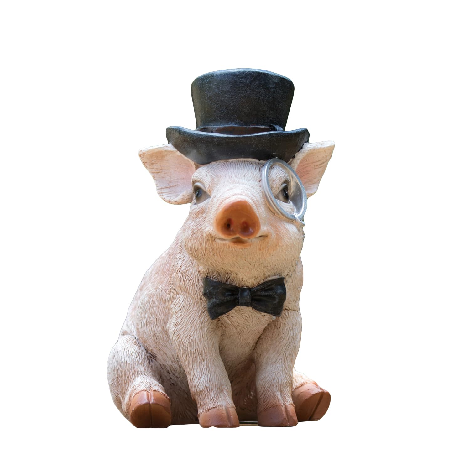Darthome Resin Home Garden Sitting Inspector Piggy Monocle Pig Sculpture Statue Ornament
