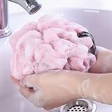Omenluck 2Pcs Bath Flower Ball Loofah Mesh Stretchable Adult Body Deep Cleaning view 3