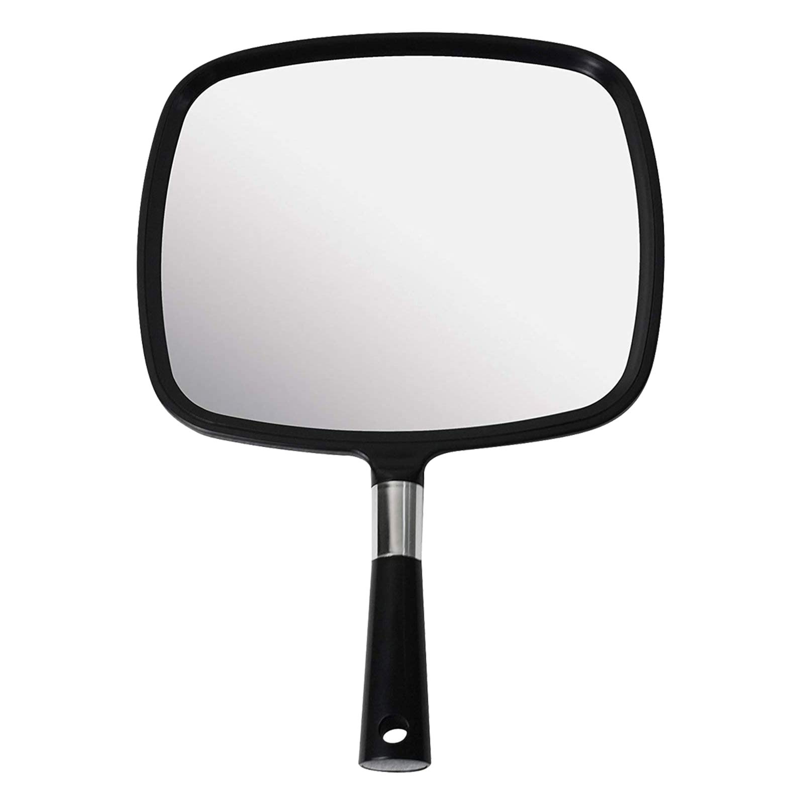 Snowflakes Hand Held Mirror, Large and Comfy Hand Mirror with Handle for Salon (Black)