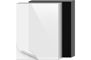 VOKOY 20 Pack 8.5x11 Inches Binding Covers and Backs Set, Letter Size Quality Un-Punched Report Covers, 10 Pcs 10mil Clear Binding Covers 10 Pcs 12mil Black Plastic Covers for Home Office