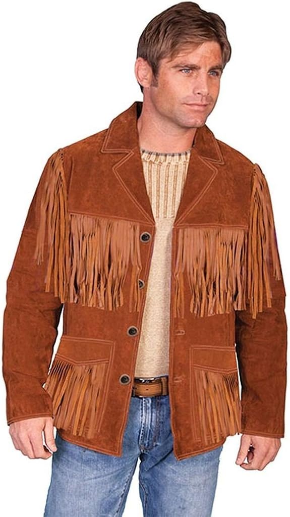 Scully Men's Suede Fringe Jacket, Cinnamon at Amazon Men’s Clothing store