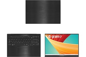 Decalrus - Protective Decal for The LG Gram 17Z90R (17" Screen) Laptop Black Texture Brushed Aluminum Vinyl Cover wrap BAlgGram_17Z90rBack