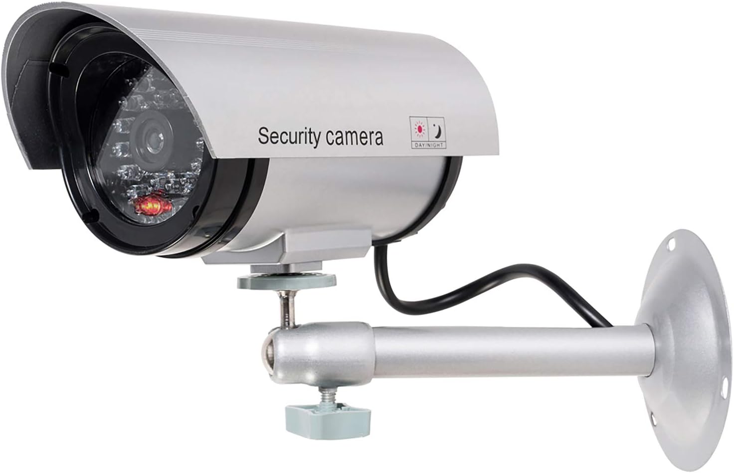 Amazon Com Wali Bullet Dummy Fake Surveillance Security Cctv Dome Camera Indoor Outdoor With One Led Light Security Alert Sticker Decals Tc S1 Silver Camera Photo