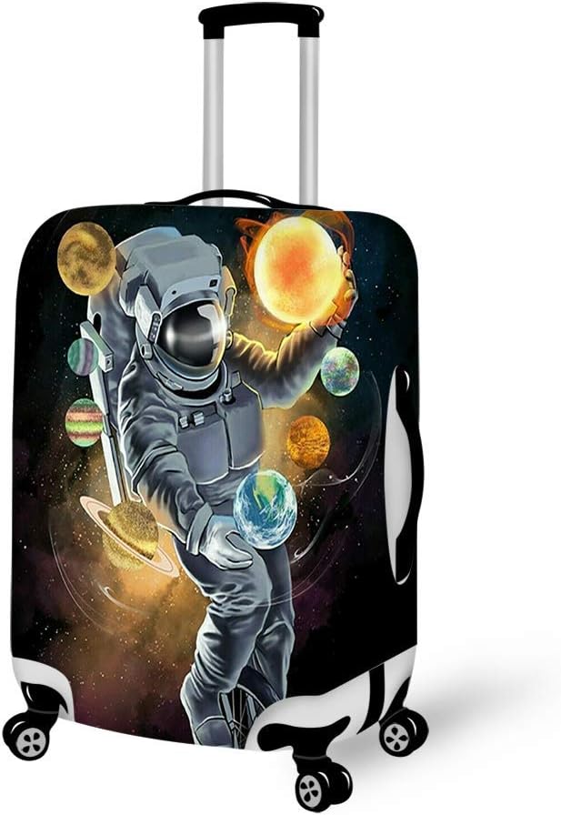 Travel Protector,Dustproof Removing-Free Baggage Protector Bag (Astronaut Universe Planet) M