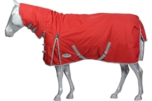 WeatherBeeta ComFiTec Classic Combo Neck Heavy Horse Blanket, Red/Silver/Navy, 84"