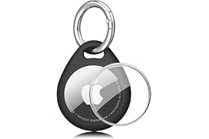 Vanjua Case for Airtag Holder with Keychain, Anti-Scratch Waterproof TPU Shell Protective Air Tag Case for Luggage,Keys,Pet C