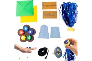 ASDTGOE Creative DIY Craft Kit, Gonggi Korean Game Set - Traditional Tossing Game Collection: Jebi Chagi, Gonggi Stone Catching, Biseokchigi, Paeng-y, and Ddakji - Perfect for Family Parties