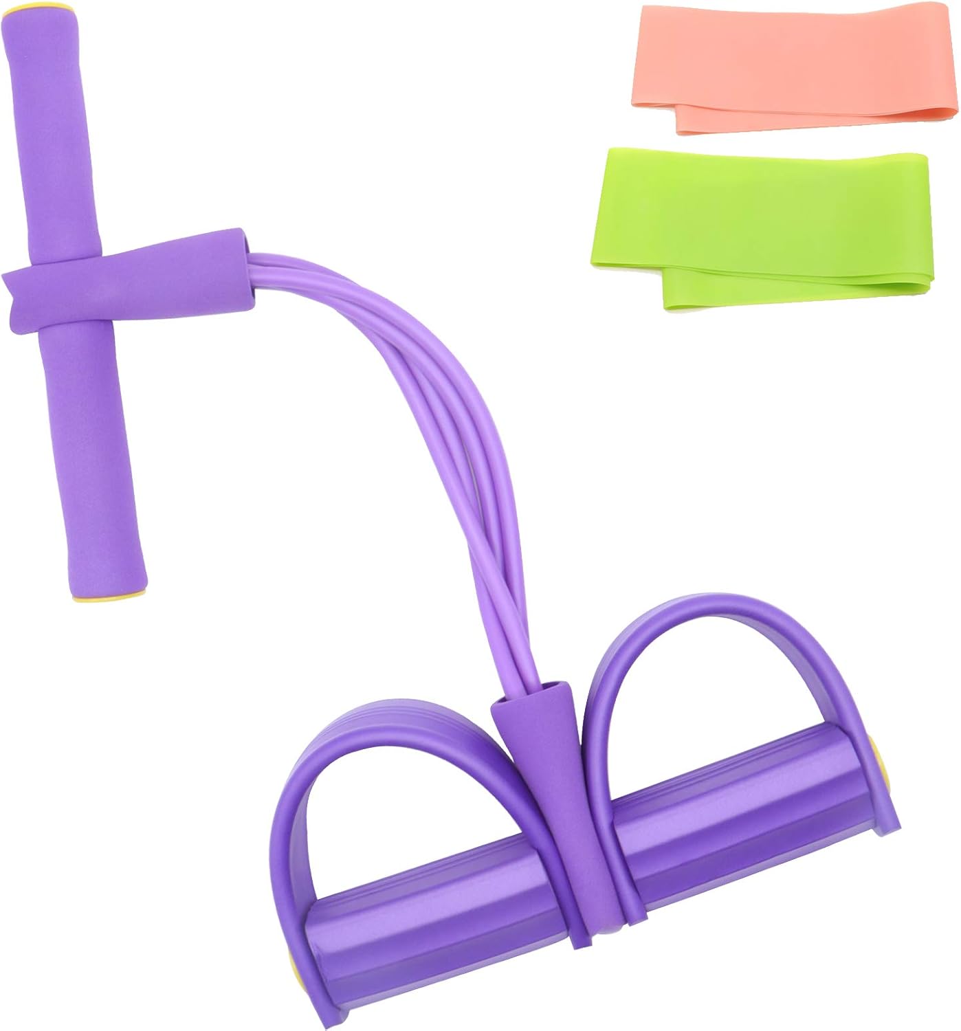 Pedal Resistance Band 4 Tubes Sit-up Puller Equipment Bodybuilding Latex Tension Rope for Abdomen Waist Arm Stretching Slimming Training: Sports & Outdoors