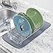 mDesign Compact Kitchen Dish Drainer Rack for Drying Glasses, Silverware, Bowls, Plates - Satin/Clear