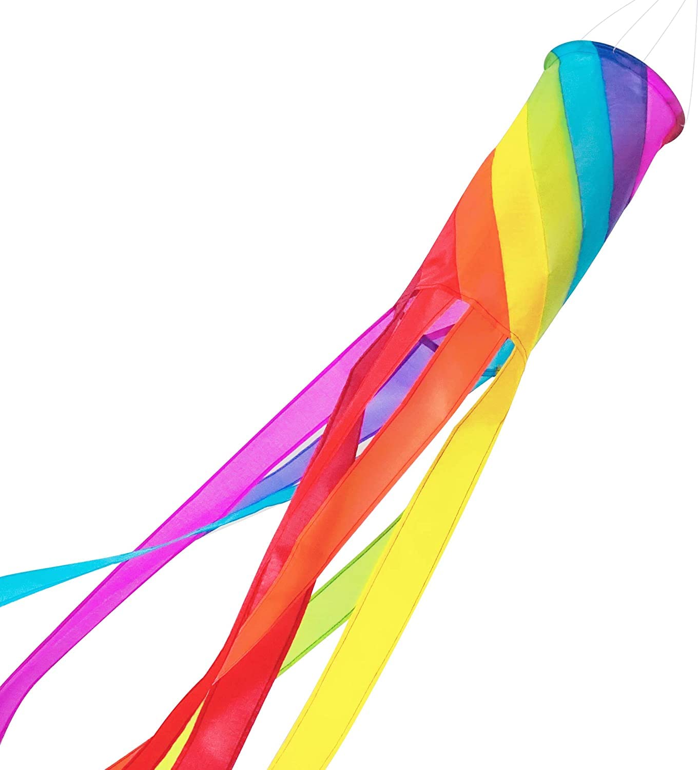 ITODA Rainbow Windsock Pride Month Decoration Hearted Gay Pride Striped Column Windsock Flag for Parties LGBT Event Banner Hanging Decoration