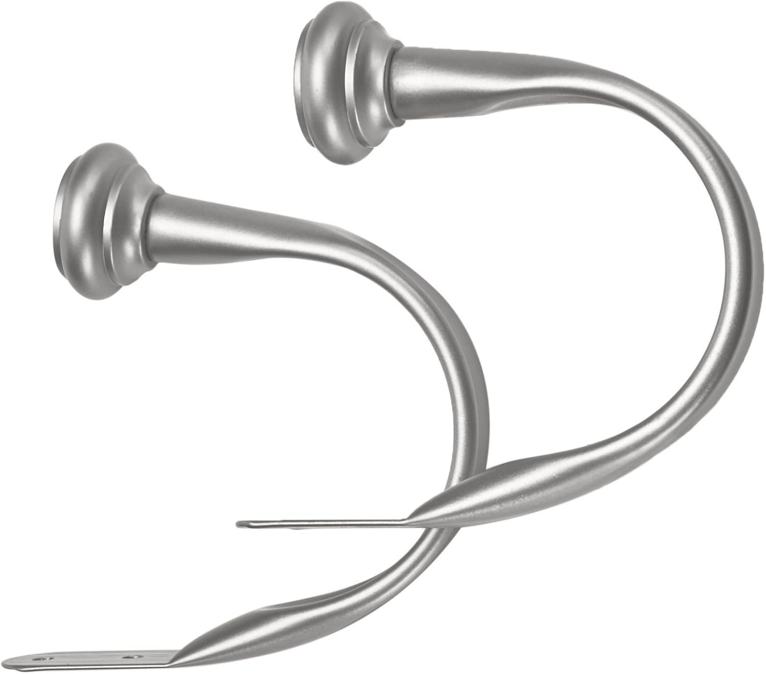 Window Treatment Hardware - Amazon Basics Decorative Curtain Drapery Holdback, Set of 2, Silver Nickel