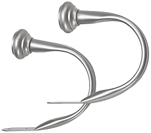 AmazonBasics Decorative Curtain/Drapery Holdback, Set of 2, Silver Nickel