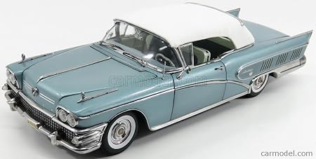 Amazon ビュイック リビエラ ミニカー アメ車 1 18 Sun Star Buick Riviera Limited Convertible Closed 1958 Blue Mist Met White ミニカー ダイキャストカー おもちゃ