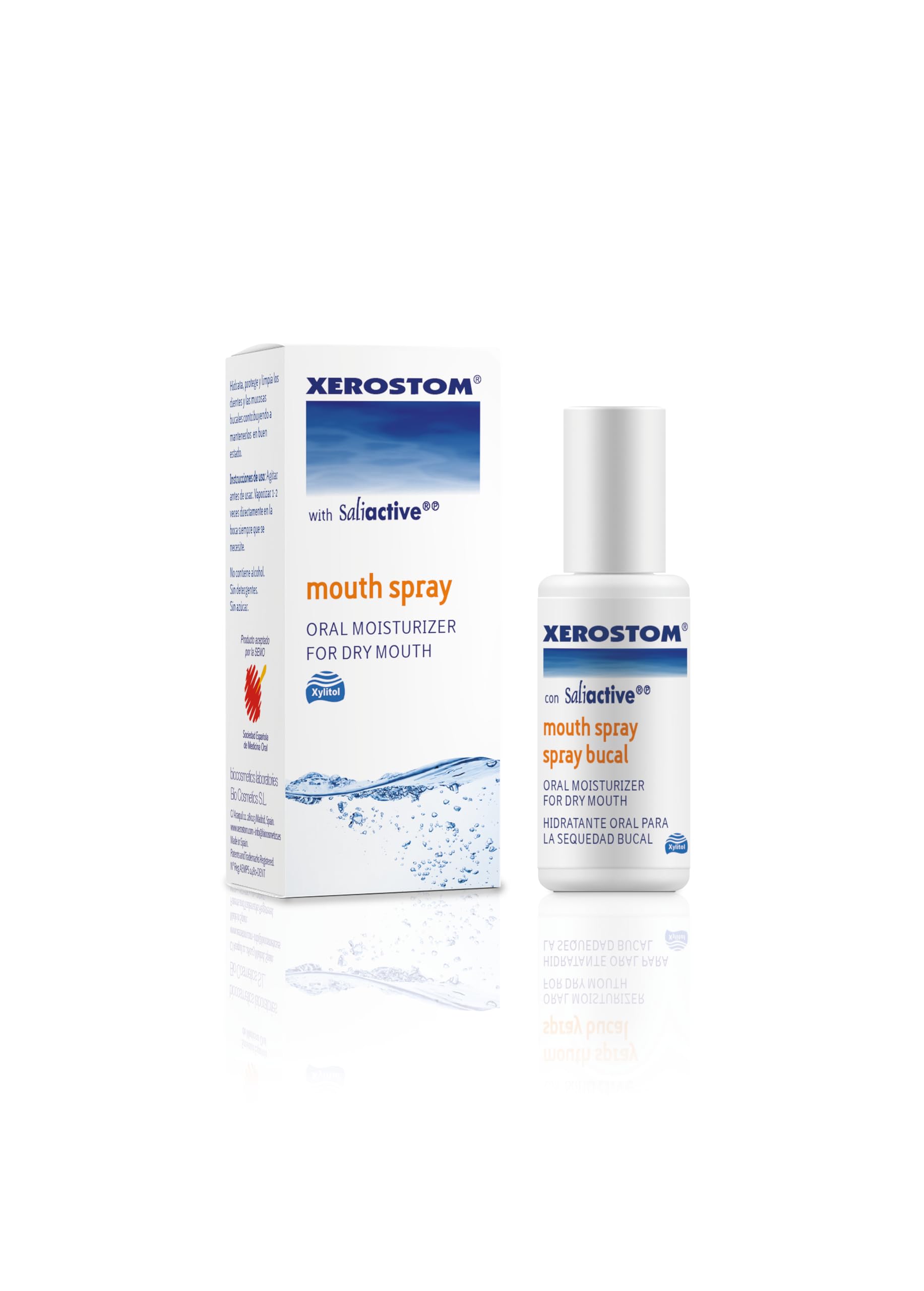 Xerostom Dry Mouth Spray – Oral Moisturiser Spray with Saliactive - Saliva Spray for Dry Mouth Spray Sugar Free, Mouth Ulcers