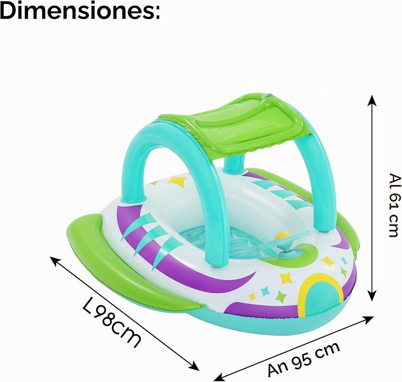Barca Hinchable para Bebés Bestway® Space Splash™ con Parasol