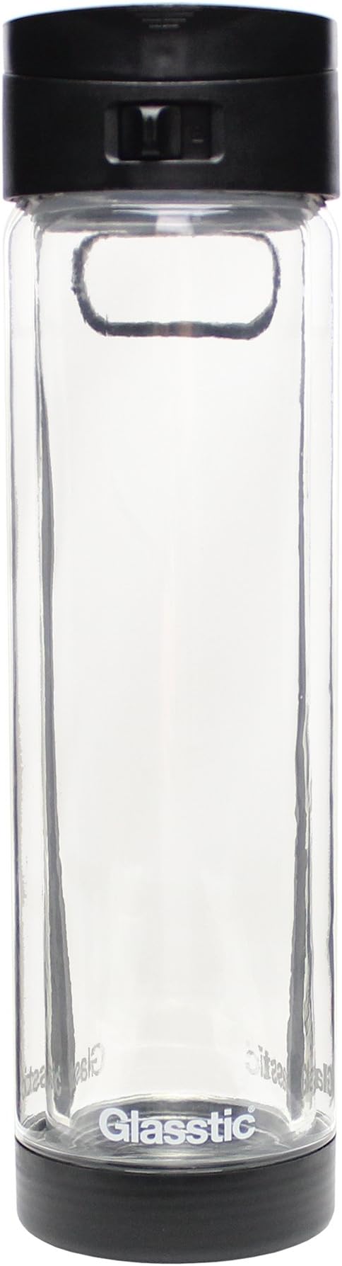 Glasstic Shatterproof Glass Water Bottle - 16oz - Double Walled - Flip Cap Sports Water Bottle