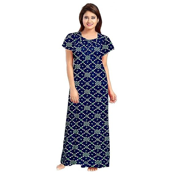 Cotton Printed Maxi Night Gown Nighty 