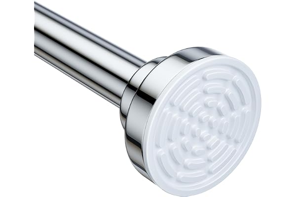 Ausemku Shower Curtain Rod Tension - 32-80 Inch Never Rust Non-Slip Spring Tension Curtain Rod No Drilling Stainless Steel Cu