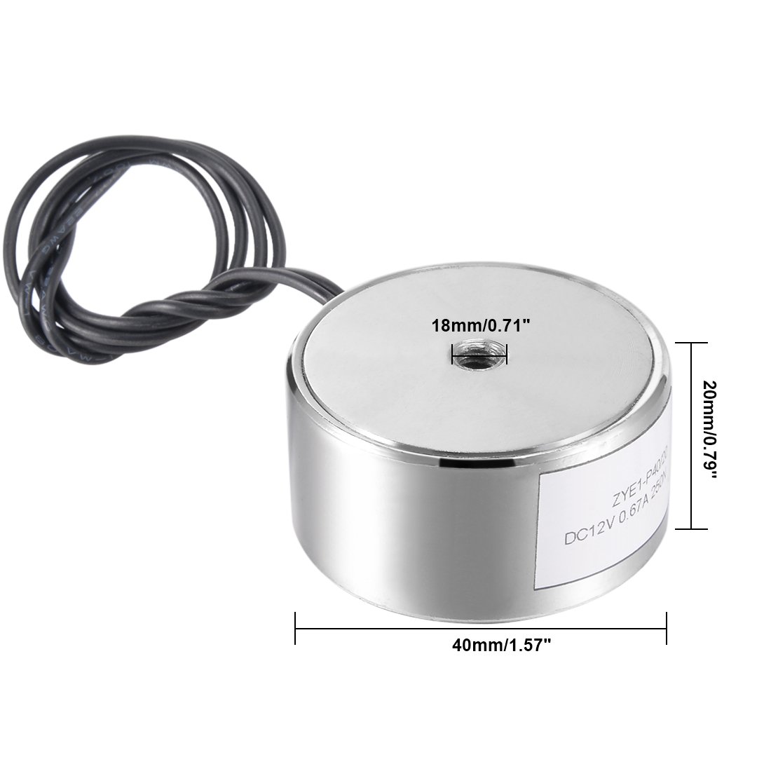 uxcell DC24V 180N Lift Holding Electromagnet Sucking Disc Electric Lifting Magnet Solenoid 34mm x 18mm