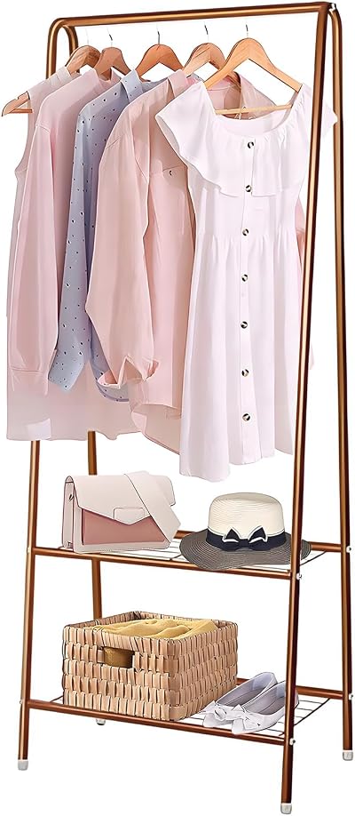 Youyijia Clothes Rail 60x151cm Heavy Duty Metal Garment Rack Coffee
