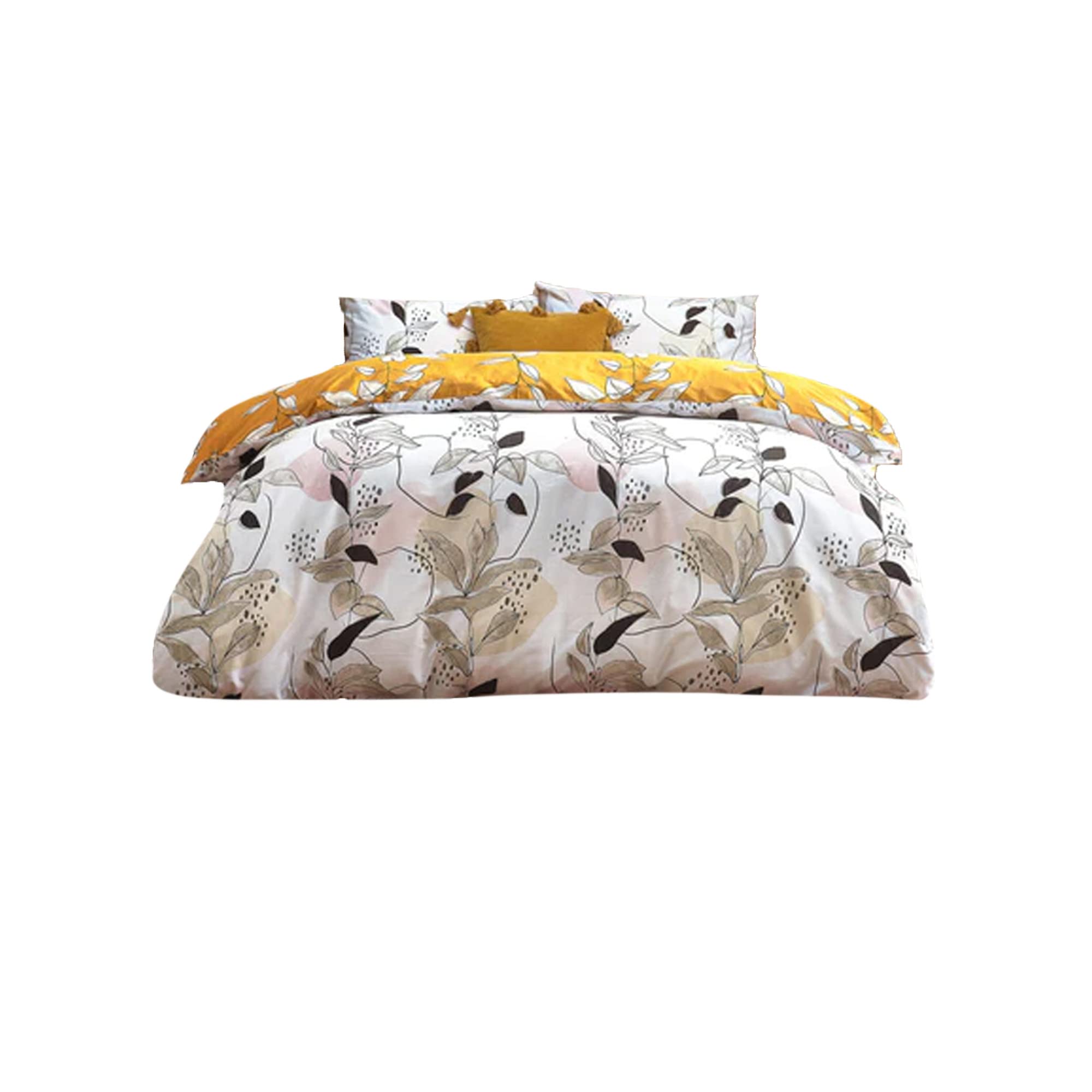 furn. Caliko Duvet Cover Set, Ochre, 137 x 200 cm