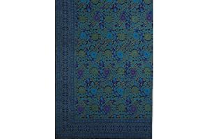 INDIA ARTS Indian Bedspread Cotton Sunflower Print Queen-King 106" x 106"