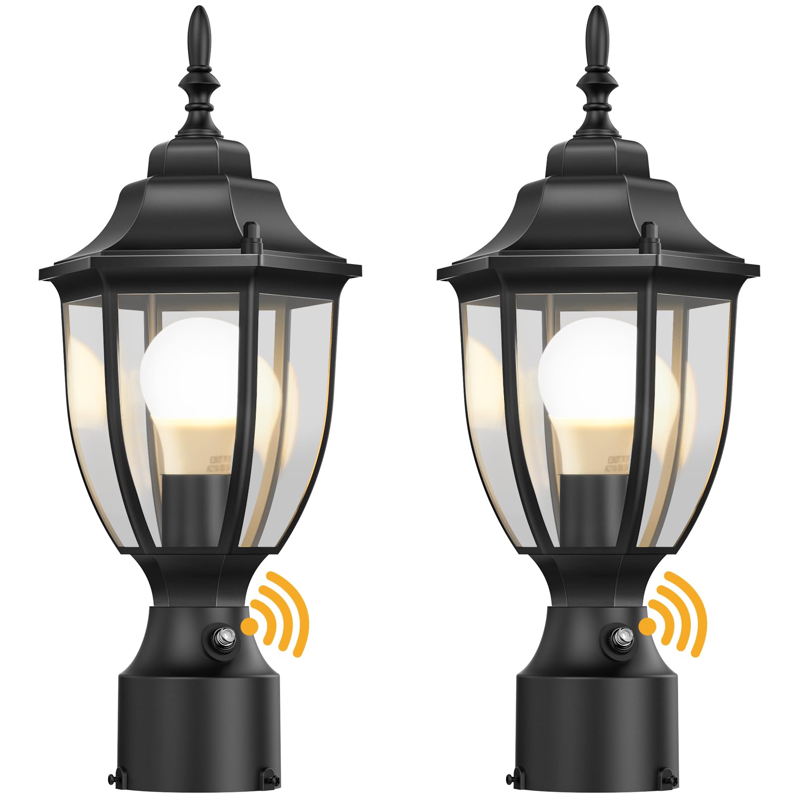 Photo 1 of Lamomo Outdoor Post Lights, 2 Packs Dusk to Dawn Lamp Post Light Fixture, Waterproof Aluminum Lamp Posts Outdoor Lighting Pole Lantern for Yard Patio Pathway Garden